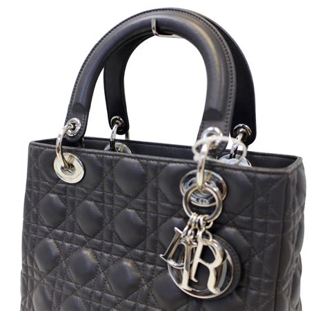 lady dior black cannage lambskin|Lady Dior cannage bag.